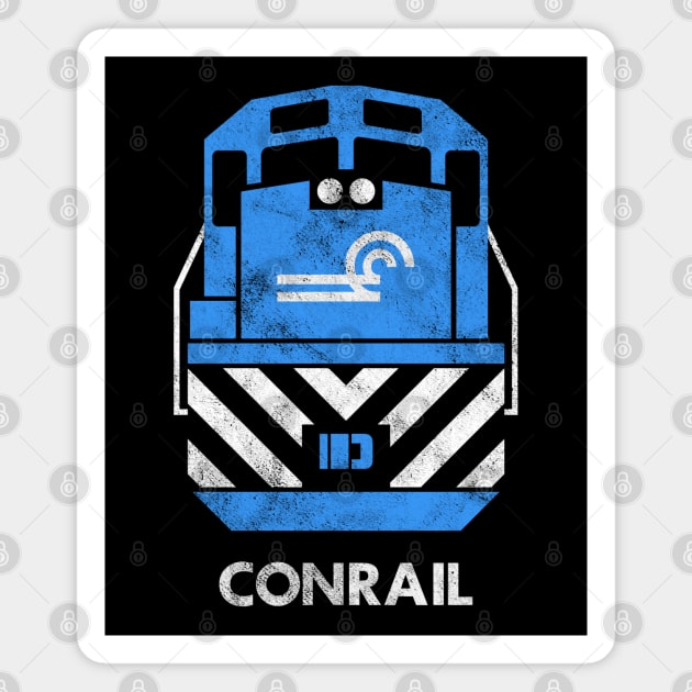 Vintage Conrail Railroad Train Engine T-Shirt Magnet by Turboglyde